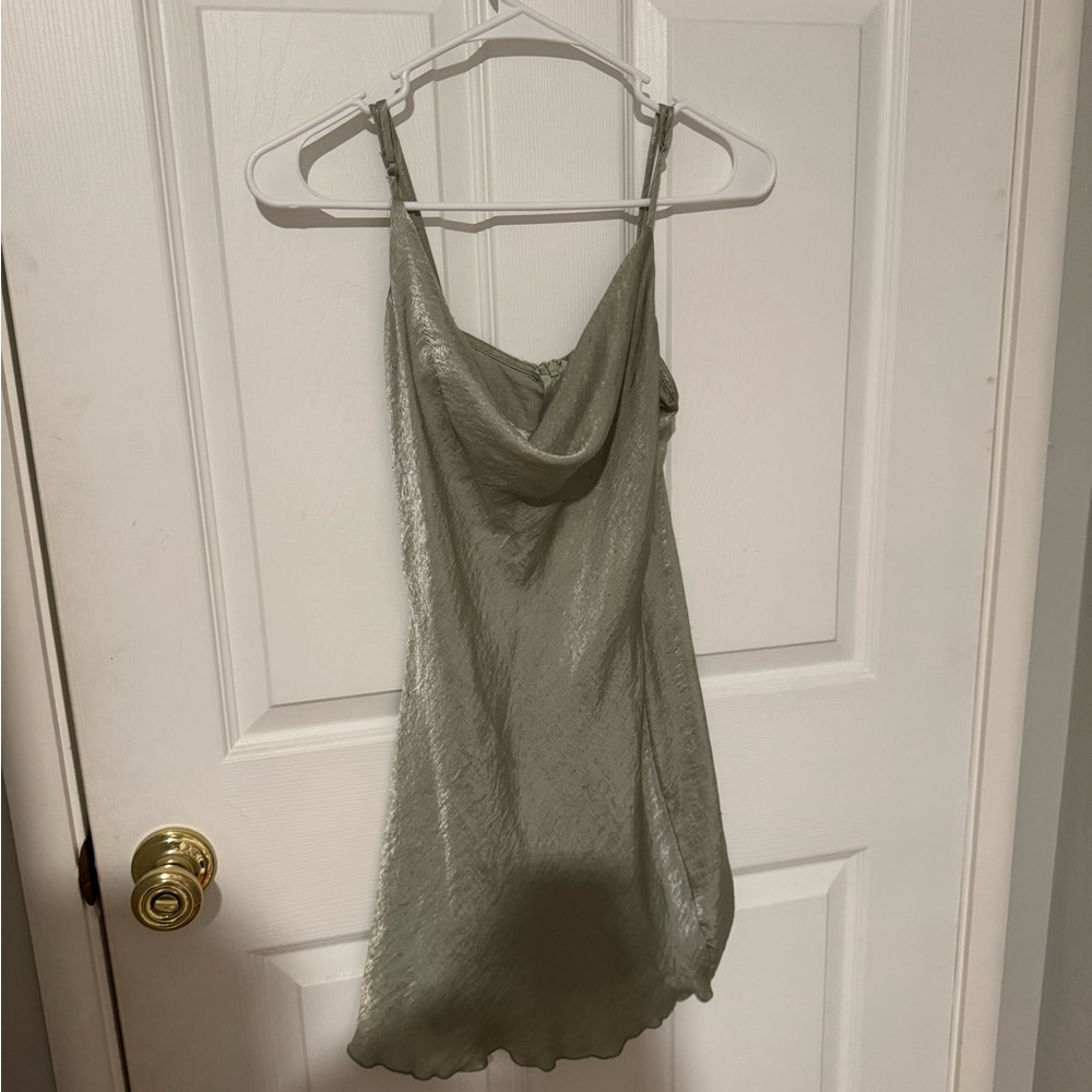 Blue Blush Metallic Green Dress